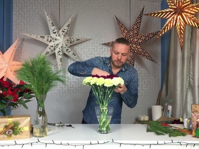 Sposób na.  świąteczny bukiet z goździków. DIY Christmas Carnation Bouquet S01 E09