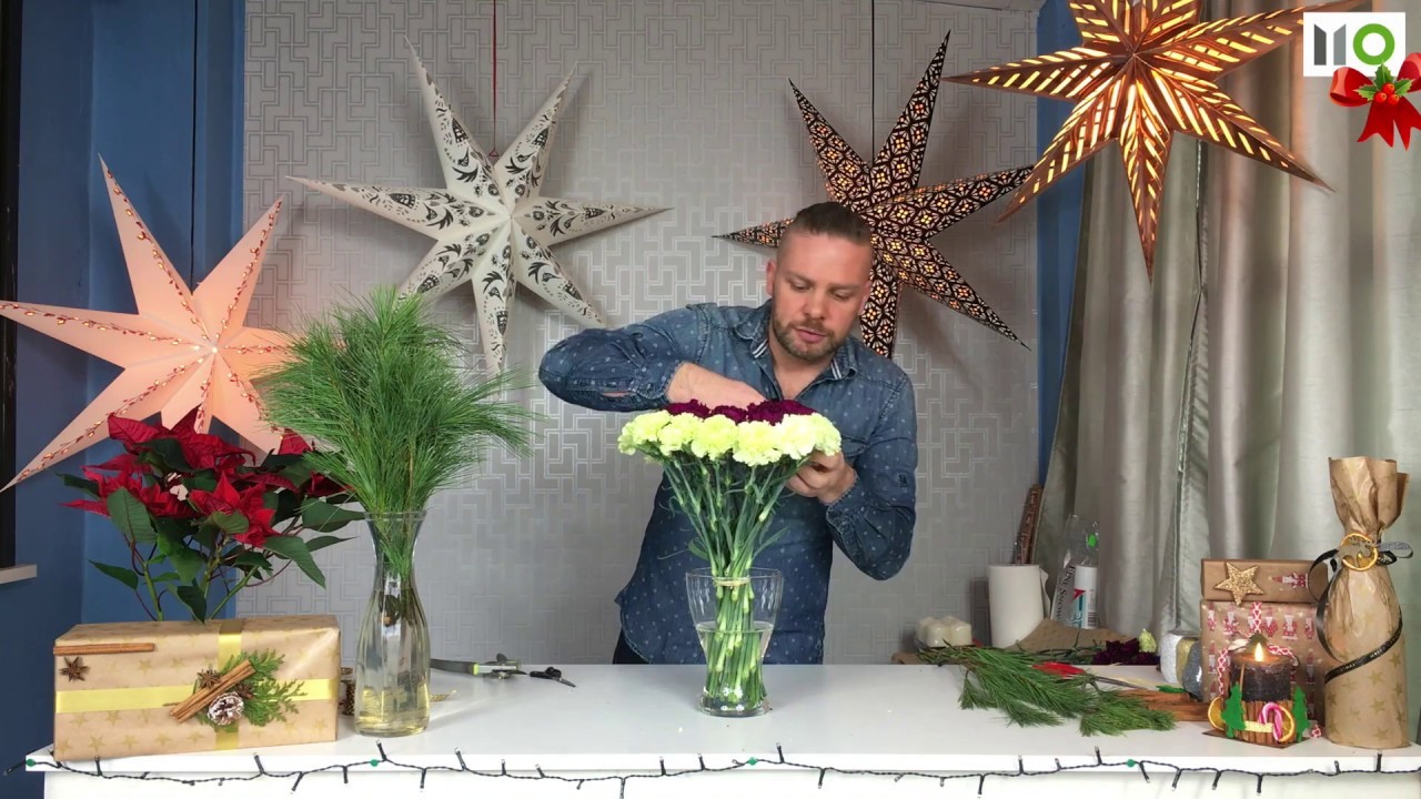 Sposób na.  świąteczny bukiet z goździków. DIY Christmas Carnation Bouquet S01 E09