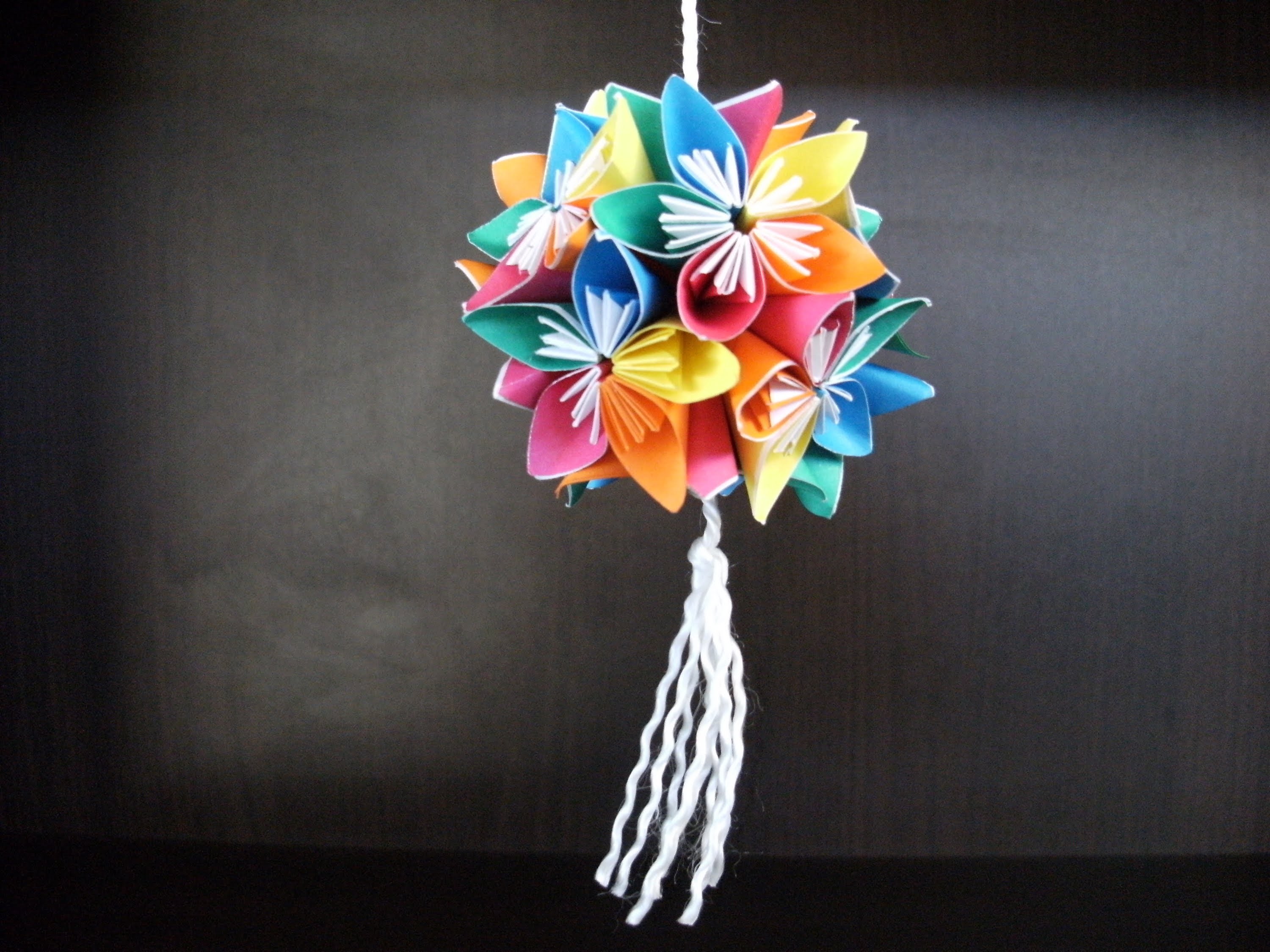 Origami 3d - kusudama z kwiatów - instrukcja jak wykonać