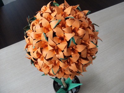 Origami 3d - LILIOWIEC - drzewko kula - lilia - irys - instrukcja jak wykonać