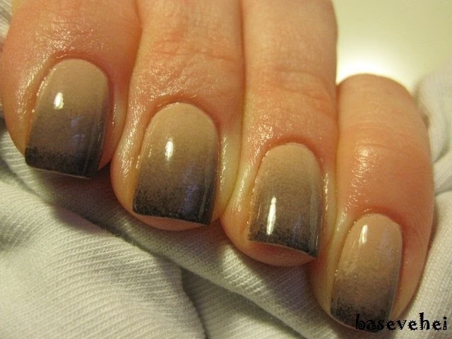 Black & nude ombre gradient nail tutorial - Cieniowane zdobienie paznokci - Basevehei