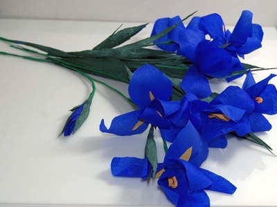 Kwiaty z bibuły- Irys. Crepe paper flowers - Iris. Ирис DIY
