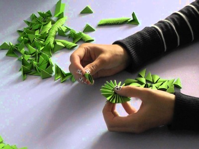 Origami 3d cactus with flower tutorial