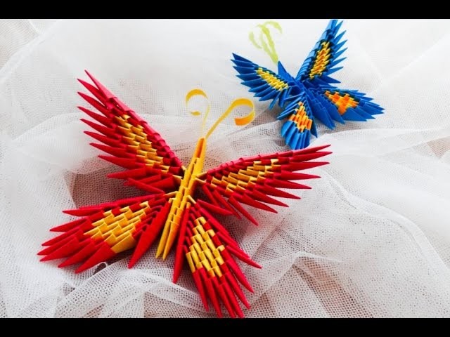 Origami motyl krok po kroku. how to make a origami butterfly tutorial 3D