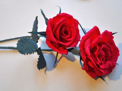 Róża z bibuły krok po kroku # Kwiaty z bibuły # Crepe paper rose DIY