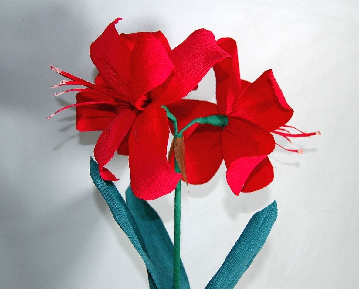 DIY paper flowers - amaryllis Цветы из бумаги