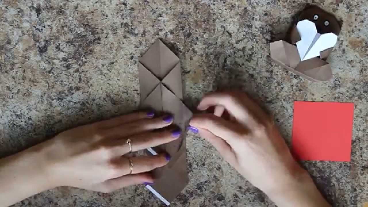 Origami: Miś trzymający serce #4