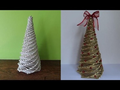Jak zrobić choinkę z papierowej wikliny, wicker paper, christmas tree