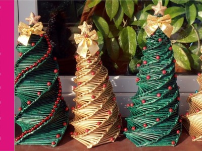 Jak zrobić choinkę z papierowej wikliny? [Christmas tree, paper wicker] (Claoodia Art)