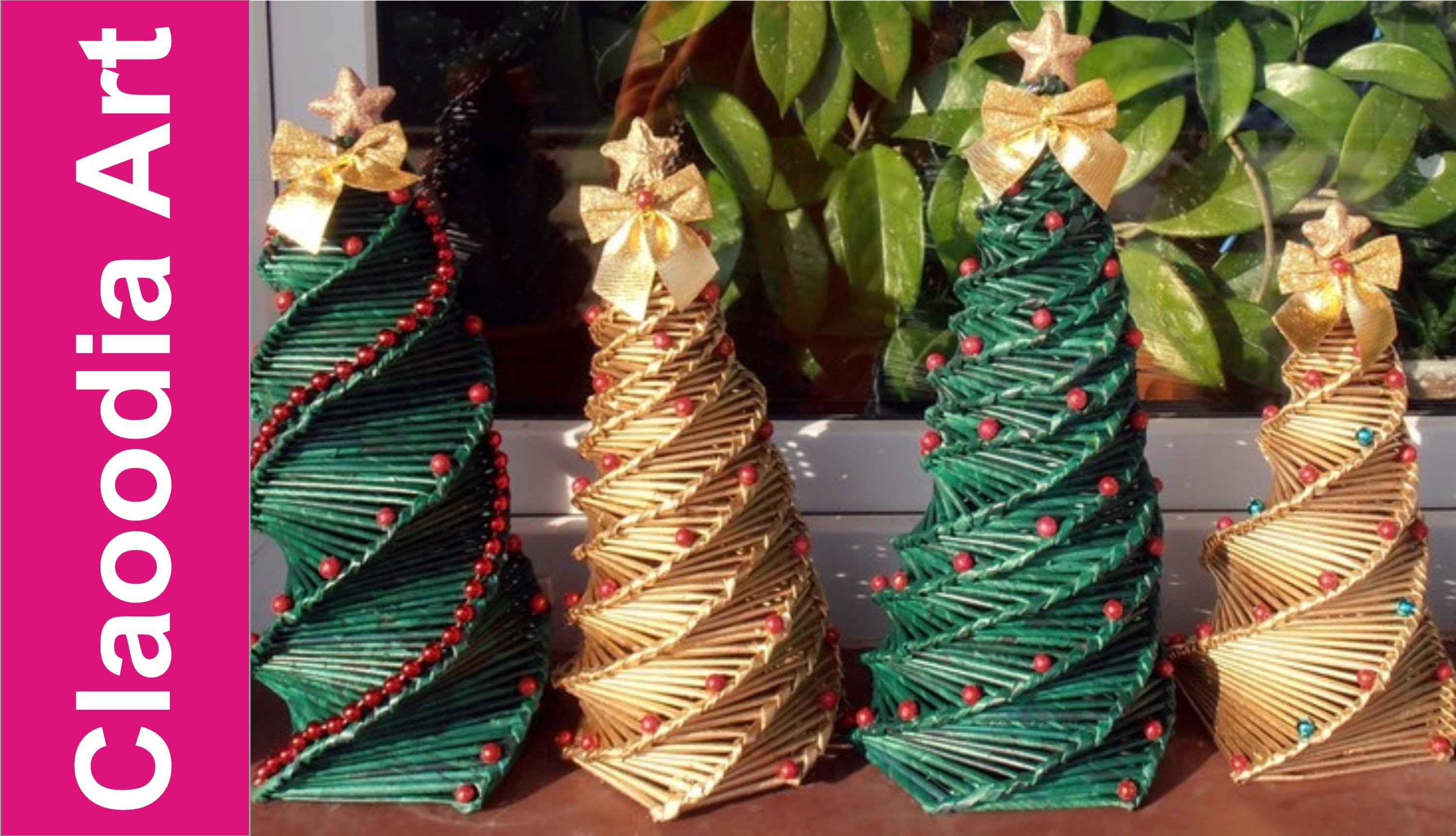 Jak zrobić choinkę z papierowej wikliny? [Christmas tree, paper wicker] (Claoodia Art)