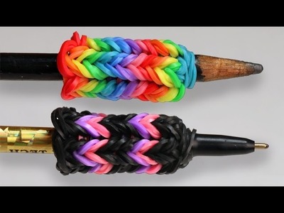 Prosty instruktaż jak zrobić uchwyt na ołówek lub długopis z gumek Rainbow Loom