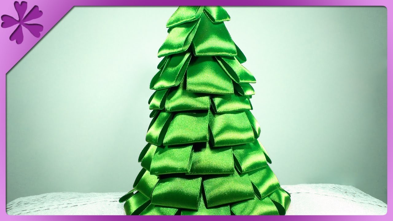 DIY Choinka z tasiemki. Ribbon Christmas tree (+ENG Annotations) - Na szybko #51