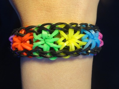 Starburst Bracelet - Rainbow Loom, Bransoletka z gumek, Loom Bands