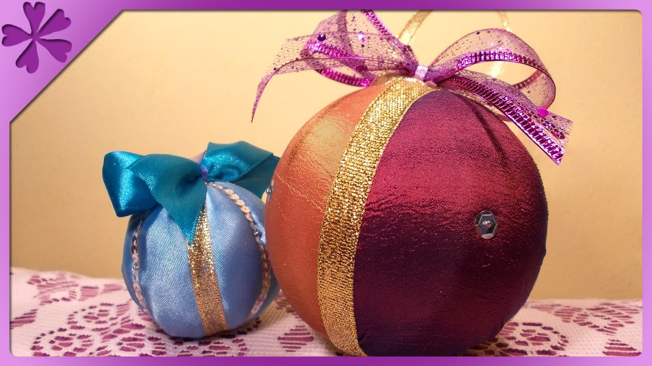 DIY Bombki z materiału. Fabric Christmas balls (+ENG Annotations) - Na szybko #36
