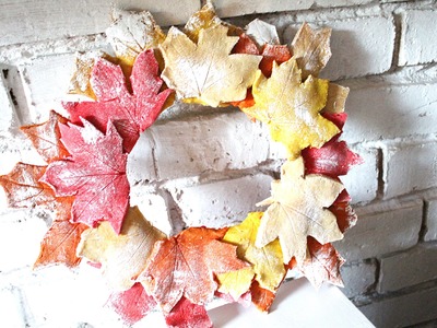 Jesienny wianek z liści z masy solnej. Autumn wreath DIY