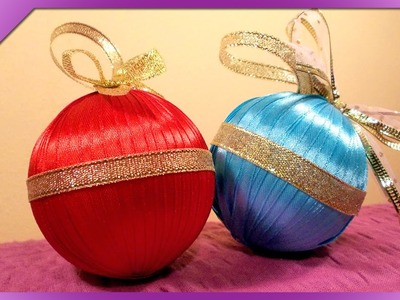 DIY Bombki ze wstążki. Ribbon Christmas balls (+ENG Annotations) - Na szybko #33