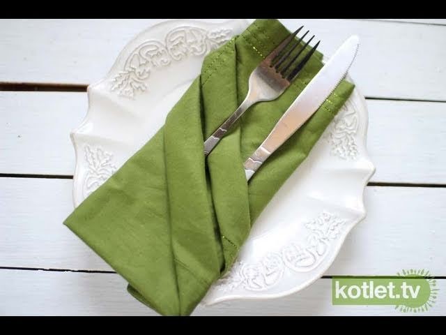 Dekoracja stołu - składanie serwetki w kieszonkę na sztućce - KOTLET.TV