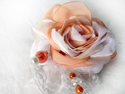 How to make fabric rose jak zrobić róża z materiału satynowa Роза из Ткани DIY tutorial satin flower