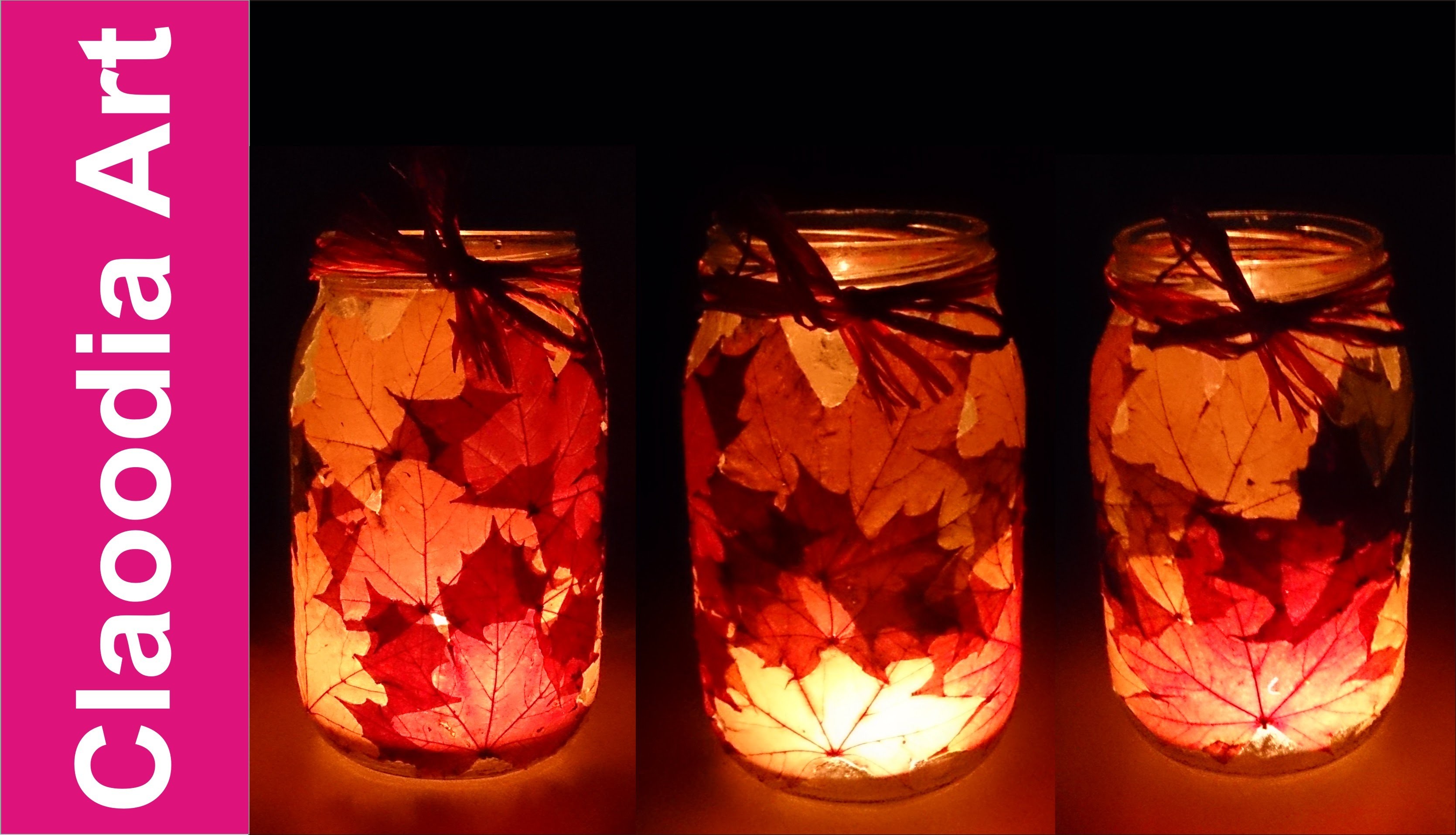 Jesienny świecznik z liśćmi [Autumn candlestick]