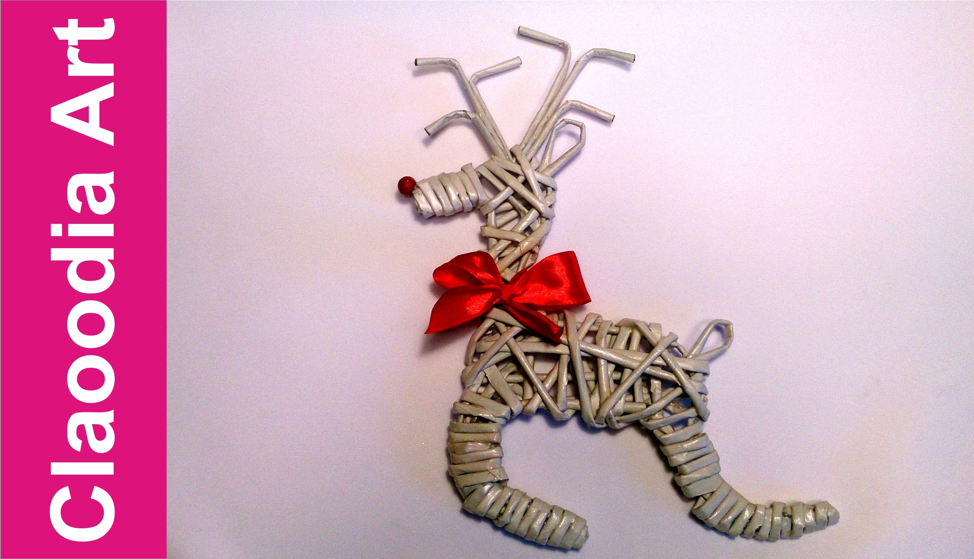 Renifer z papierowej wikliny (reindeer, wicker paper)