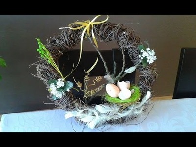 DIY jak zrobić wianek na Wielkanoc, wiosenne dekoracje ,Easter decoration