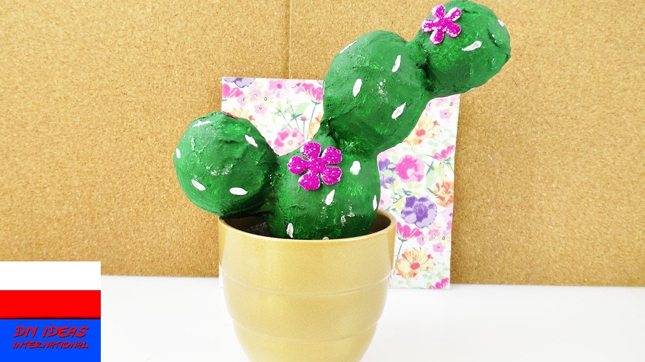 Kaktus z gipsu DIY | praktyczna roślina bez podlewania | dekoracja na parapet