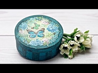 Decoupage  vintage  pudełko z motylami - DIY tutorial