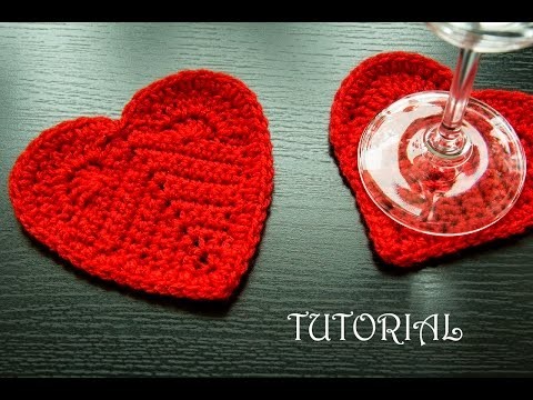 Walentynkowe serce na szydełku- podkładka. Crochet valentines heart coaster