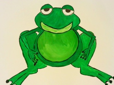 How to draw a frog - painting with a child, Jak namalować żabkę - malowanie z dzieckiem