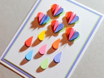How to Make - Greeting Card Rainbow Rain - Step by Step | Kartka Tęczowy Deszcz