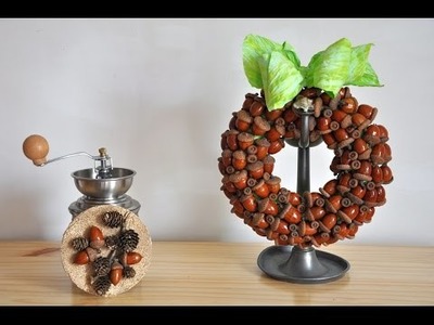 Wianek z żołędzi   krok po kroku # Wreath of acorns  DIY
