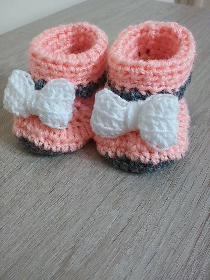 No 11# buciki na szydełku dla niemowlaka 0-3 miesięcy- shoes for baby on the crochet 0-3 months