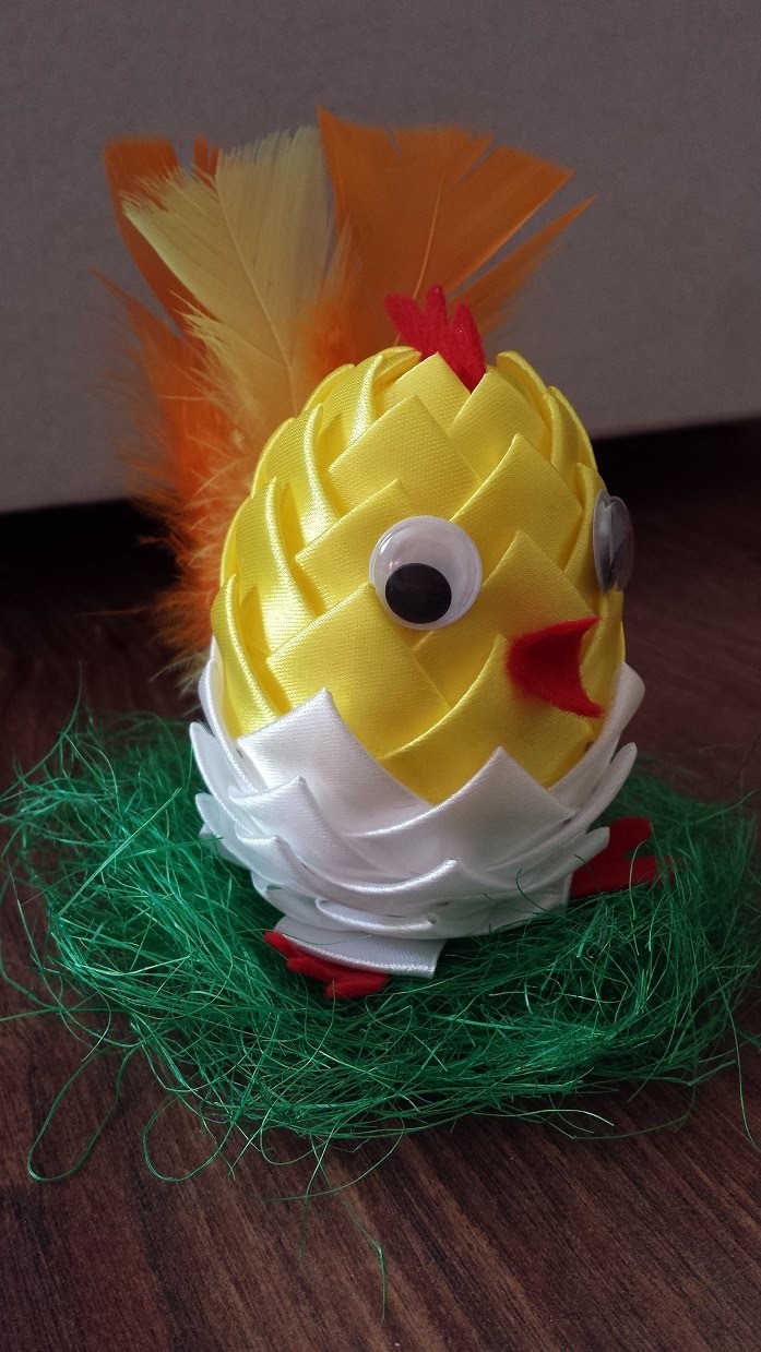 Jak zrobic kurczaka z jajka syropianowego (ozdoby wielkanocne). Ribbon Easter Egg (tutorial)