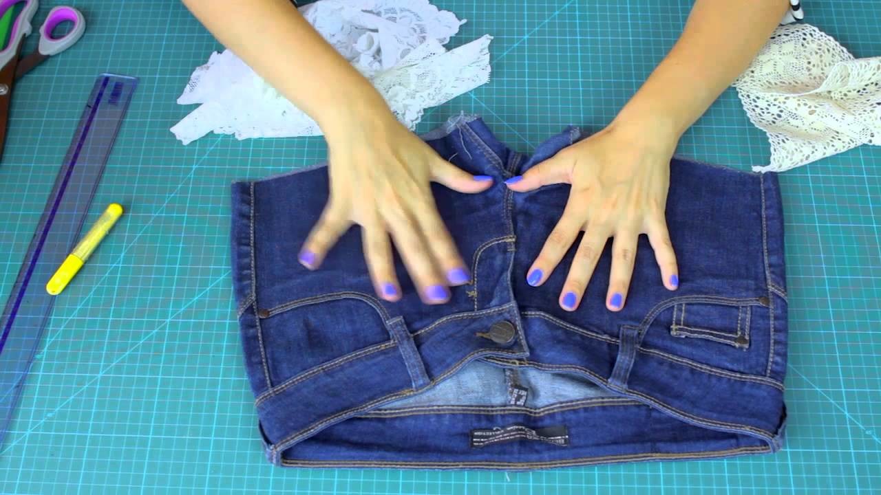 Zrób to Sama - przerabiamy jeansy na szorty z koronką - DIY [Coza Szycie]