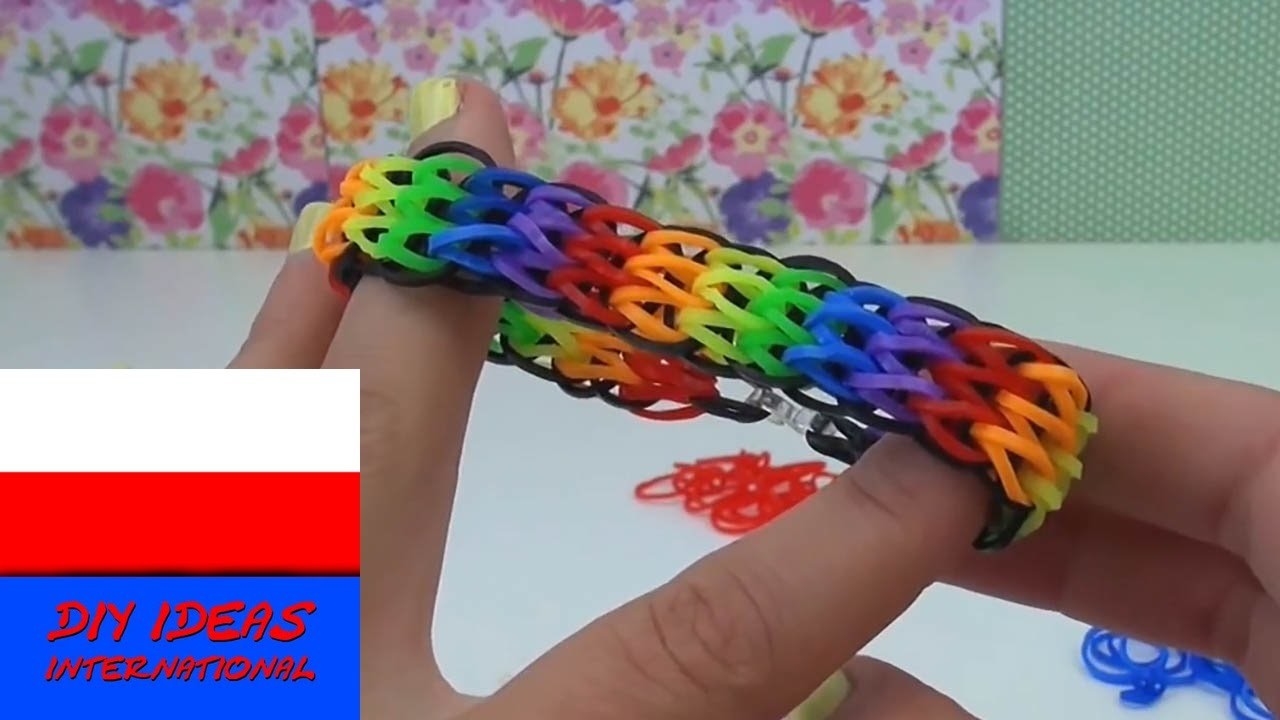 Rainbow loom bransoletki po polsku - Bransoletka Triple Single Loom bands