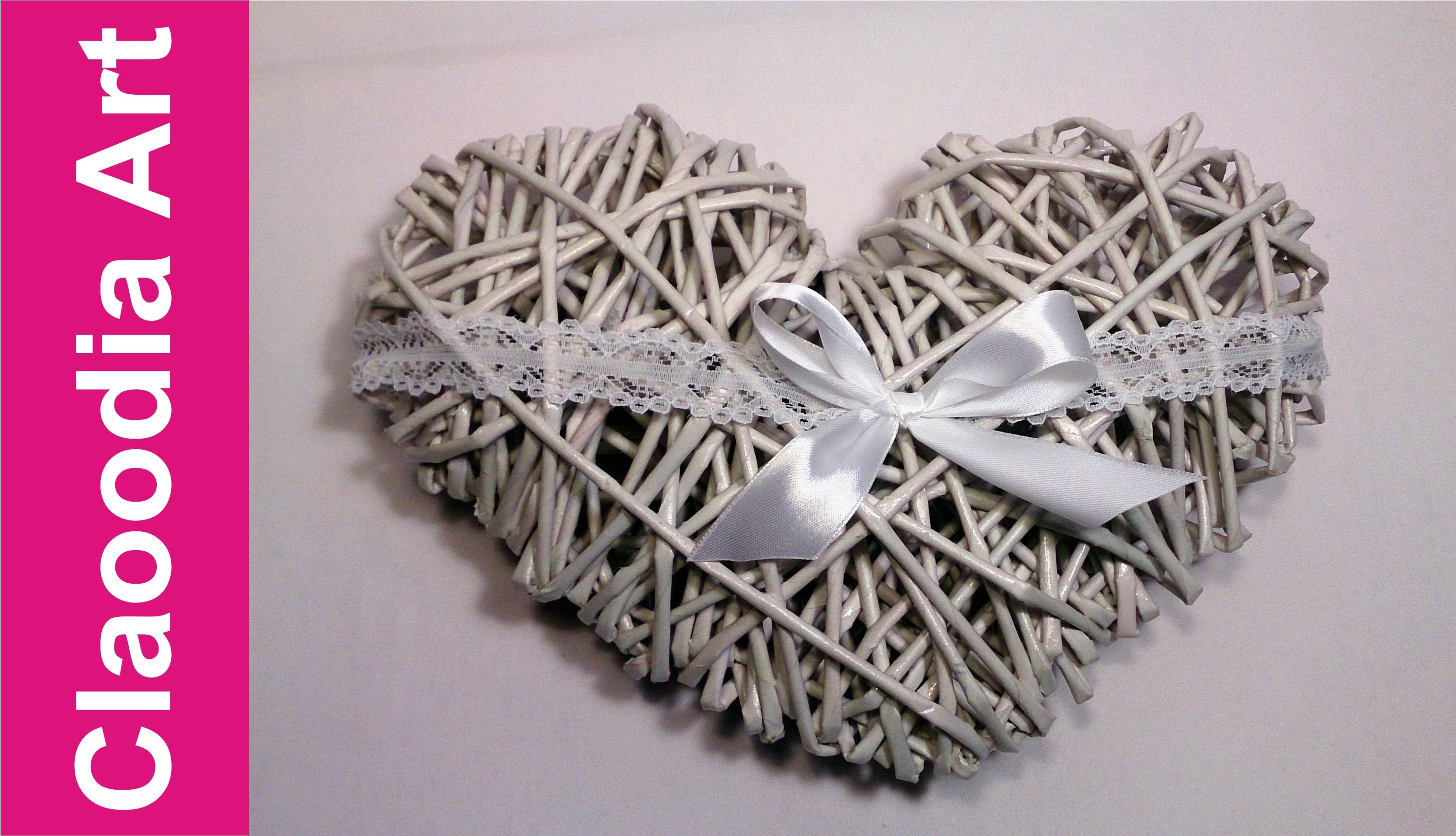 Walentynkowe serce z papierowej wikliny krok po kroku (heart, paper wicker)