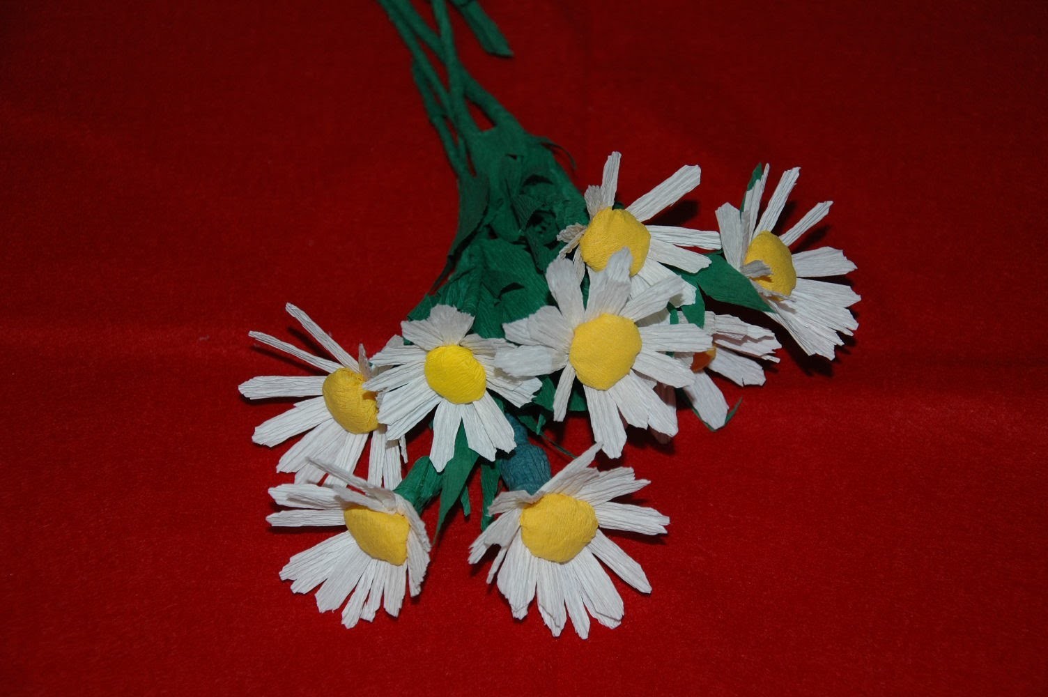 Kwiaty z bibuły - rumianki krok po kroku  DIY