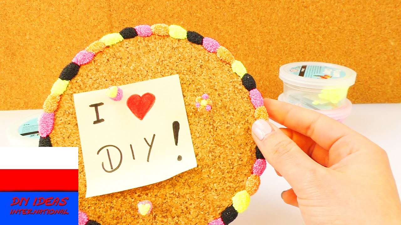 Foam Clay | pinezki do tablicy korkowej przyozdobione Foam Clay | proste pomysły DIY