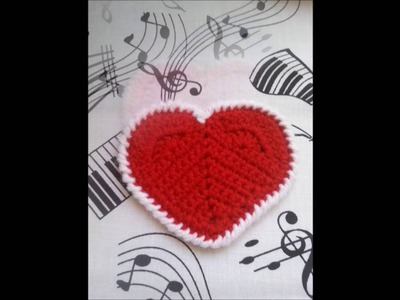 Prosta podkładka - serce. Easy crochet coaster - heart