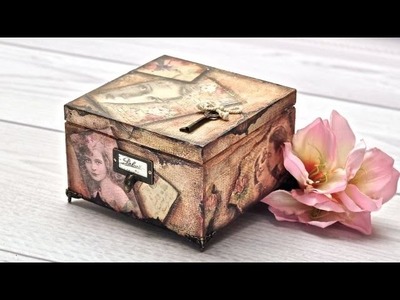 Pudełko decoupage ze zdjęciami retro - tutorial DIY
