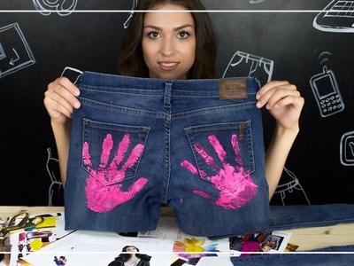 Jeansowe szorty pomalowane farbą - Pomysł na DIY na lato