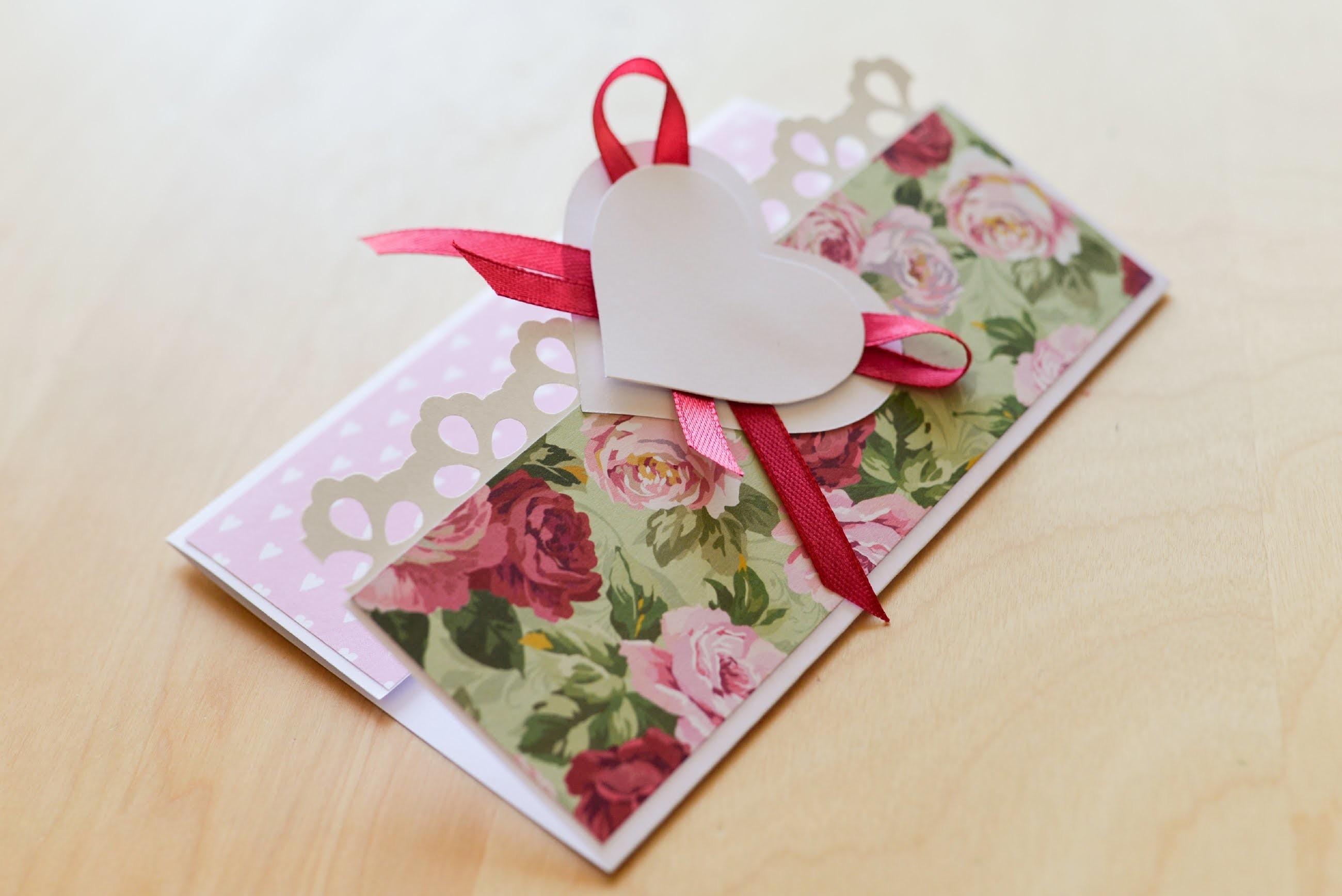 How to Make - Greeting Card Wedding Marriage Heart Birthday - Step by Step | Kartka Okolicznościowa