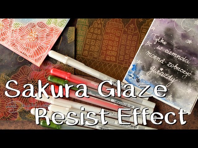 Resist effect z pisakami Glaze (Sakura) - technika