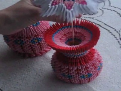 Origami modułowe: Wazon z kwiatami + ozdoba domowa