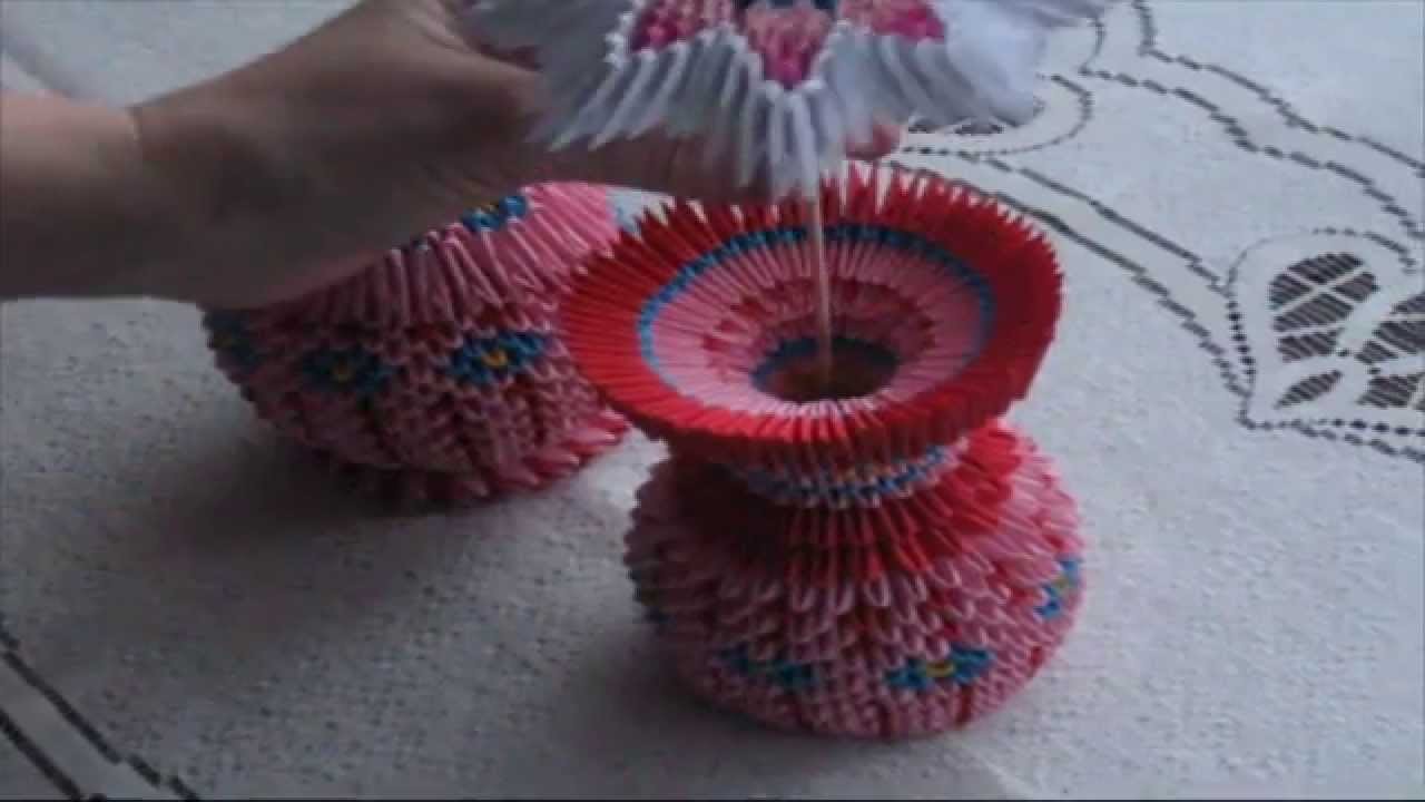 Origami modułowe: Wazon z kwiatami + ozdoba domowa