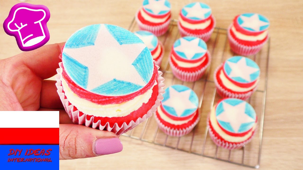 Babeczki "Capitan America" | prosty pomysł na deser w barwach superbohatera kina