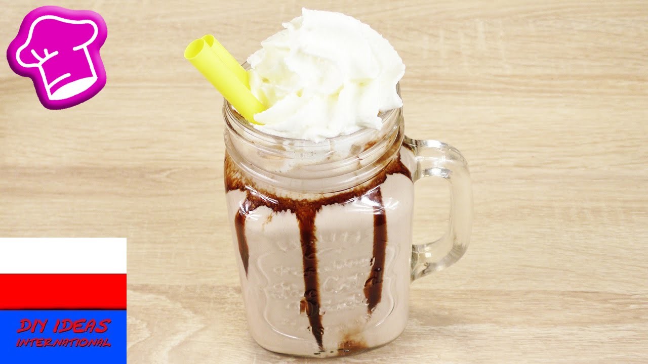 Milkshake z bananem i nutellą | prosty i szybki przepis | z sosem czekoladowym i bitą śmietaną