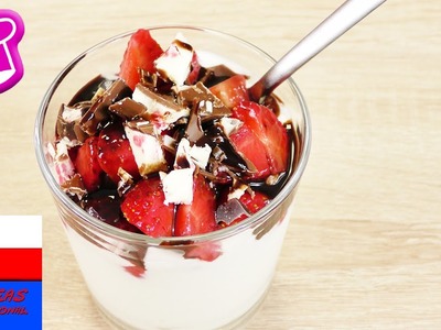 Prosty przepis na lody jogurtowe | Frozen Yogurt | z czekoladą i truskawkami