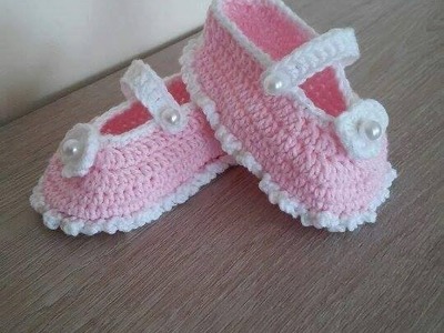 No 39# Buciki na szydełku 3-6 miesięcy - Baby shoes crochet - 3-6 months PART 1-2
