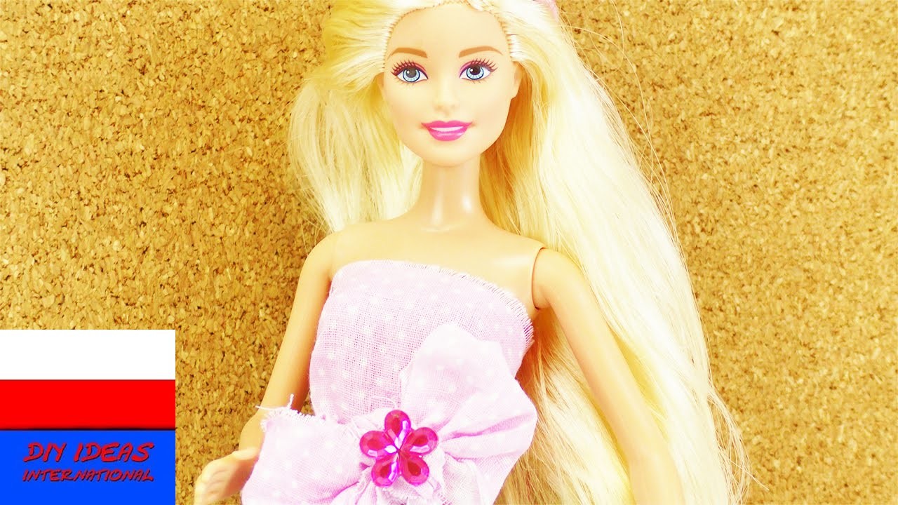 DIY Moda dla Barbie | elegancki top dla lalki Barbie | z kokardą i kwiatkiem